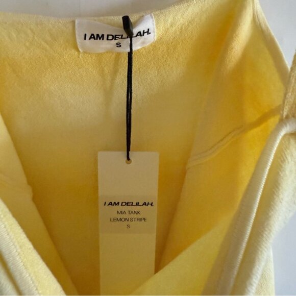 I AM DELILAH Mia Tank Top Lemon Stripe Size S - Picture 7 of 8